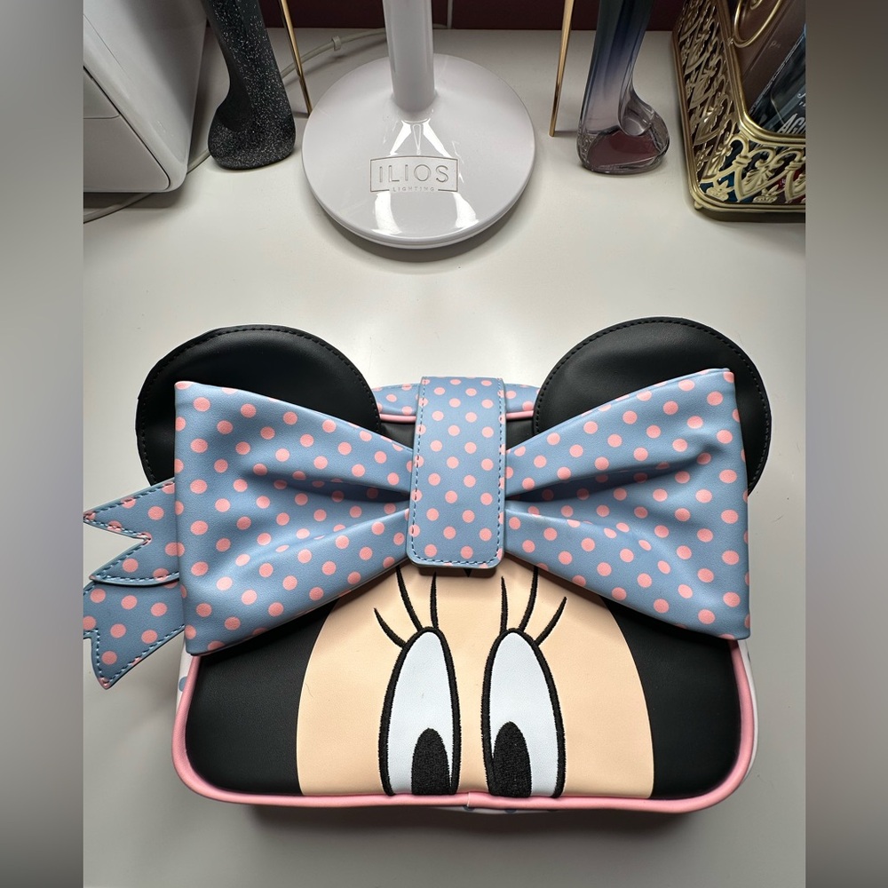 Loungefly Black and Pink Polka Dot Bow Kids Bag